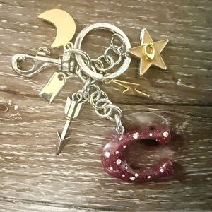 Lux big C, Star and Moon Keychain with Charm